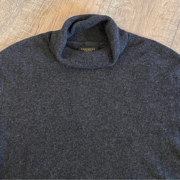 Club Room Luxury Cashmere Turtle Neck Sweater Heathered Dark Gray Women’s Sz XL - Picture 3 of 9